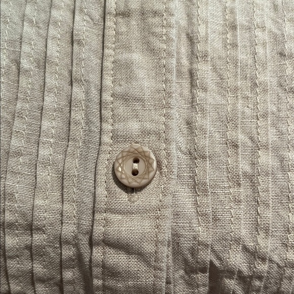 Jones New York 100% Linen Button Down Oatmeal Size M - Picture 14 of 14